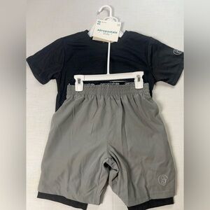 Aeropostale Shorts And T-shirt Set. Black And Gray Size Youth 12